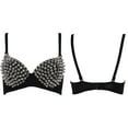 thumbnail image 4 of Yokua Women's Sexy All-over Spike Stud Dance Bra Metallic Punk Style Nightclub Wear, 4 of 19