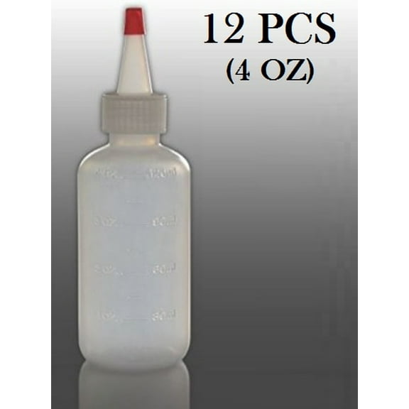 Yorker Bottle 4 oz (PACK OF 6) LDPE - Spout Cap - (Cake Decorating, Hair Dye, Liquid Container) by Sponix BioRx