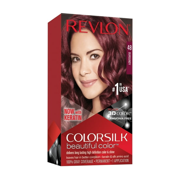 Revlon Colorsilk Beautiful Color Permanent Hair Dye Dark Brown At Home Full Coverage Application Kit 48 Burgundy 1 Count Walmart Com