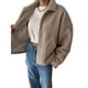 thumbnail image 3 of Chaqueta de Invierno para Mujer, , de Larga, con Cremallera, Corta, Cálida, para Otoño, para Hacer Ejercicio Caqui M, 3 of 8