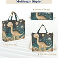 thumbnail image 6 of FORMRS Womens Corduroy Tote Bag Crossbody Shoulder Handbag with Pocket, Dinosaur at Night, 6 of 7