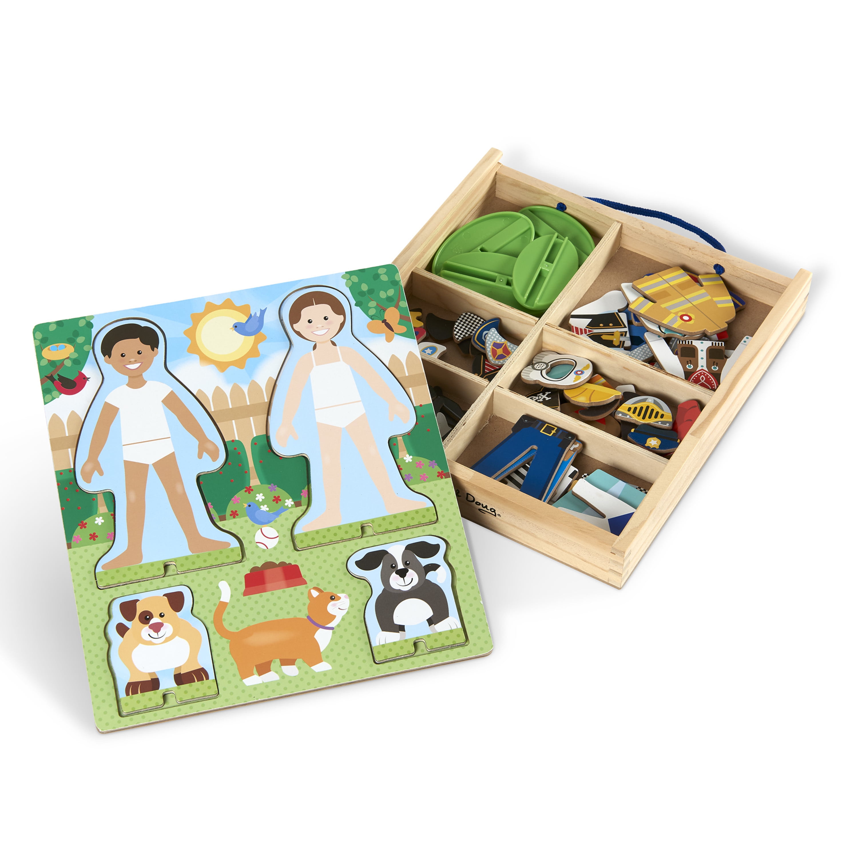 TOYSTER'S Magnetic Wooden Dress-Up Dolls Toy