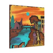 Frontier Town Scene - Canvas
