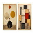 thumbnail image 2 of Designart "Conversing with Geometry Retro Artistry II" Modern Geometric Framed Wall Art Set Of 2 - Modern Gold Framed Canvas Set For Living Room Decor, 2 of 6