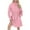 Pink, variant on fatyb Women's Turtleneck Long Sleeve Sweatshirt Dresses Casual Drawstring Waist Pullover Short Dresses