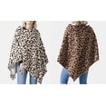 thumbnail image 2 of StylesILove Women Autumn Winter Leopard Print Faux Fur Soft Poncho Cape Ultra Warm Wrap for Autumn Winter Season (Ivory), 2 of 3