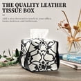 thumbnail image 4 of Geometric Floral Prints Tissue Box Cover Leather Square Rectangle Tissue Box Holder for Bathroom Living Room Desk Office Decor, 4 of 7
