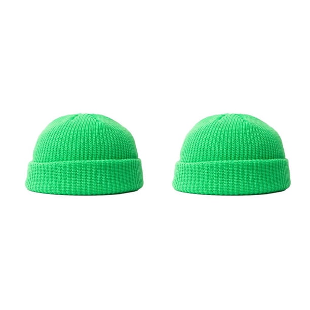 Gorro de hilo de punto Qarigey invierno diseño informal para exteriores 2piezas Verde brillante CBP343962