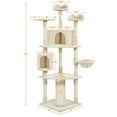 thumbnail image 2 of Yaheetech 79'' Multilevel Cat Tree Condo with Basket & Scratching Posts & Ramp, Beige, 2 of 8