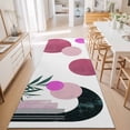 thumbnail image 3 of Hallway Runner Rug 2'x6', Boho Middle Century Kitchen Runner Rugs Non-Slip Carpet Mats, Abstract Pink Geometric Botanical Bedside Rugs Runners Washable Floor Carpet for Bathroom Laundry Room, 3 of 8