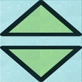 thumbnail image 1 of Ahgly Company Machine Washable Indoor Square Transitional Aquamarine Stone Green Area Rugs, 7' Square, 1 of 7