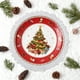 thumbnail image 5 of Felputo de mesa de PVC para copos de nieve de Navidad | Redondo 14,9 pulgadas x 14,9 pulgadas | Mantel individual impermeable resistente al calor | Rojo Plata Oro | Decoración navideña resistente a, 5 of 6