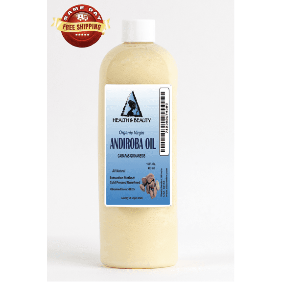 Andiroba Seed Oil Unrefined Virgin Organic Cold Pressed Raw Pure 16 oz