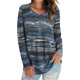 thumbnail image 3 of Camiseta de manga larga con cuello en V para mujer, Tops holgados con estampado inferior a la moda para Otoño e Invierno para fiesta, oficina, trabajo, informal, gris, 3XL, 3 of 5