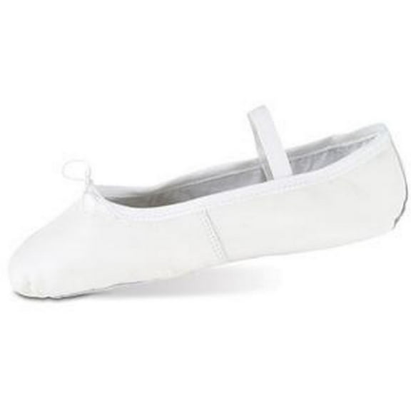 Danshuz Girls White Pleated Toe Suede Sole Ballet Deluxe Shoes 13 Kids Wide
