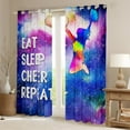 thumbnail image 2 of Gymnastics Curtains & Drapes,Gymnast Sports 30%-50% Blackout Curtains,Rainbow Starry Sky Window Curtains Tie Dye Ombre Window Treatments Sports 2 Panels 42"Wx63"L, 2 of 6