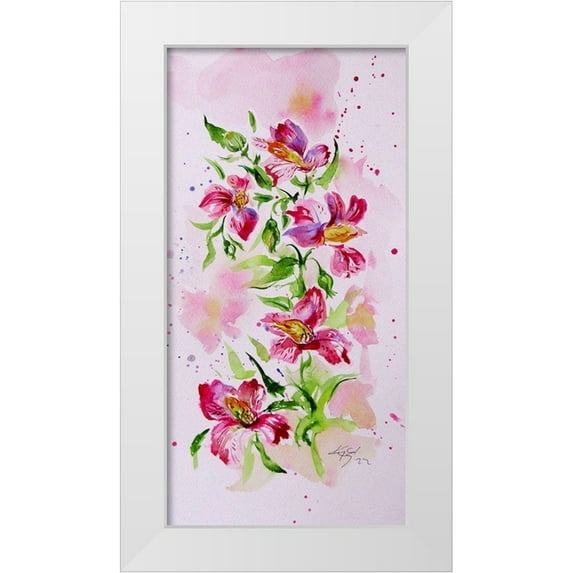Kovacs, Anna Brigite 11x18 White Modern Wood Framed Museum Art Print Titled - Tropical Floral II