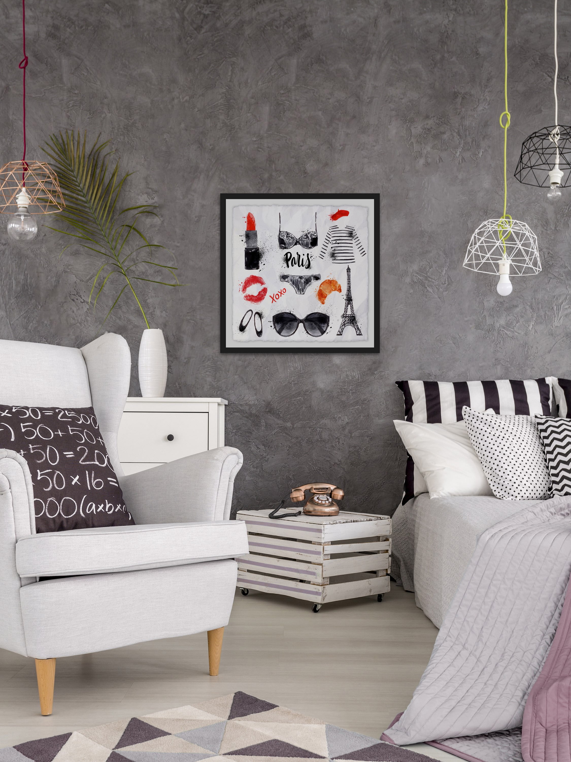 Love, Paris Framed Painting Print