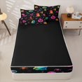 thumbnail image 4 of Manfei Gradient Pumpkin Witch Hat Zipper Full Size Comforter Sets with Fitted Sheet and 2 Pillowcases, Halloween Ghost Spider Bat Zipper Bedding Set, Pink Blue Yellow,Black Reversible,4 Pieces, 4 of 6