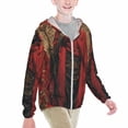 thumbnail image 2 of Cauagu Vintage Rose Scepter Skull Print Sun Protection Jacket for Teen,Full-Zipper Long Sleeve Sun Shirts with Pockets UV Hoodie Shirts Outdoor Athletic Jacket-XX-Large, 2 of 7