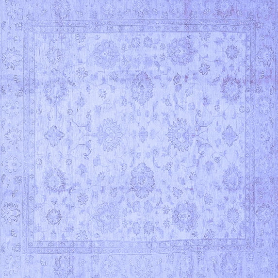 Ahgly Company Indoor Square Oriental Blue Traditional Area Rugs, 8' Square