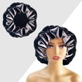 thumbnail image 4 of Gorro de pelo de felpa Zulema gorros de Dormir invierno Banda elástica alta Negro y gris, 4 of 6