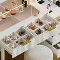 thumbnail image 4 of Resenkos Makeup Vanity Desk with Glass Top and Storage Drawers - White, 4 of 5