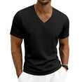thumbnail image 2 of Mens T-Shirts Athletic Casual Short Sleeve Crew Neck T-Shirts Summer Breathable Lightweight Loose Fit Tee Active Lounge Wear Black M, 2 of 8
