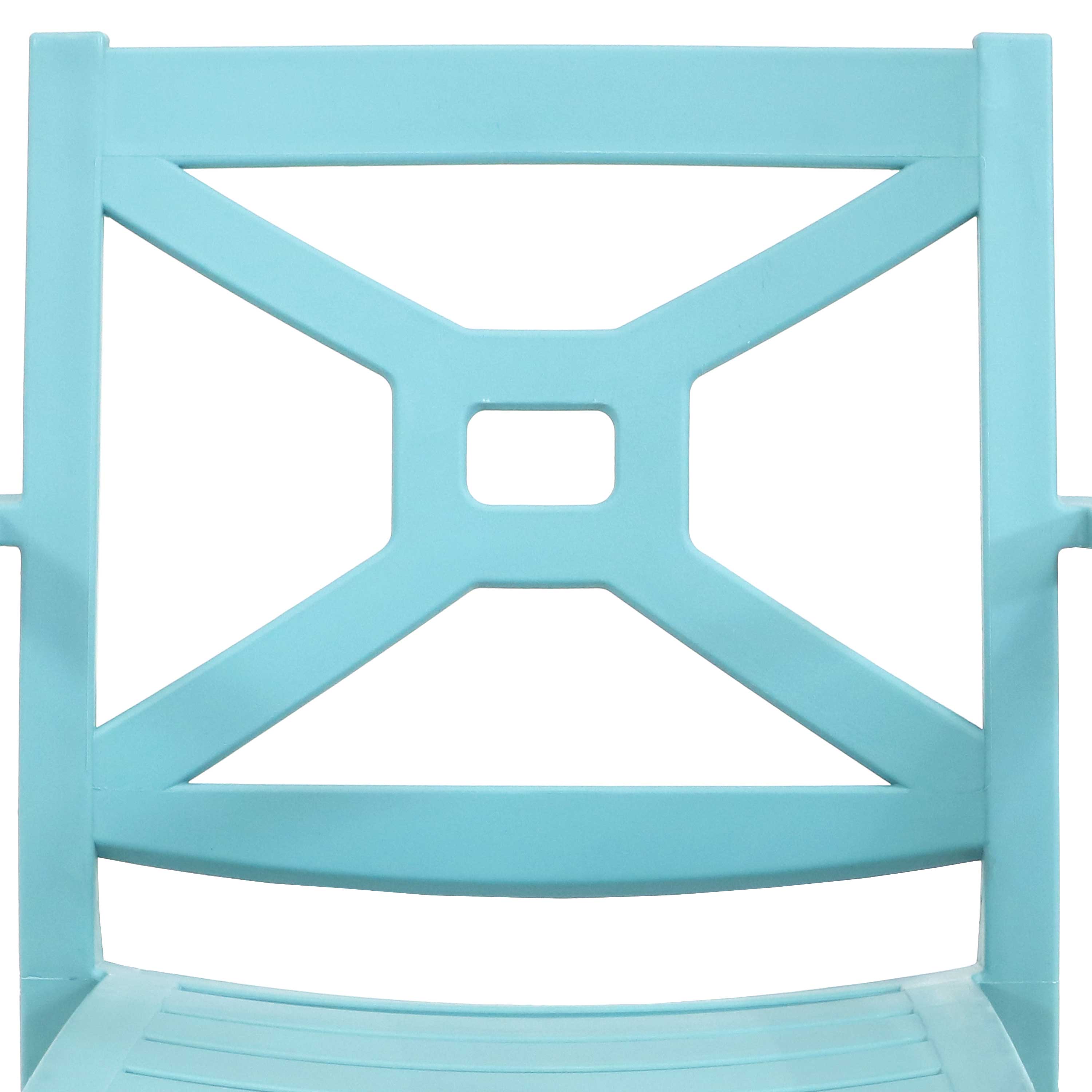 Sunnydaze Tristana Plastic Outdoor Dining Armchair - Spring Blue - Set of 4 - image 5 of 10