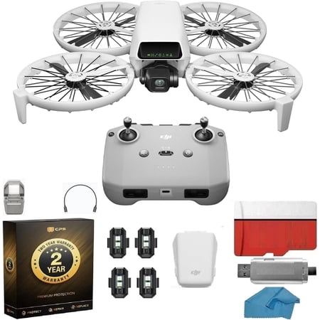DJI Flip with 2-Year Extended Warranty & RC-N3 Remote | 4K UHD Camera Drone, Follow Me, Palm Takeoff, Under 249g | 128GB MicroSD & Backpack Bundle