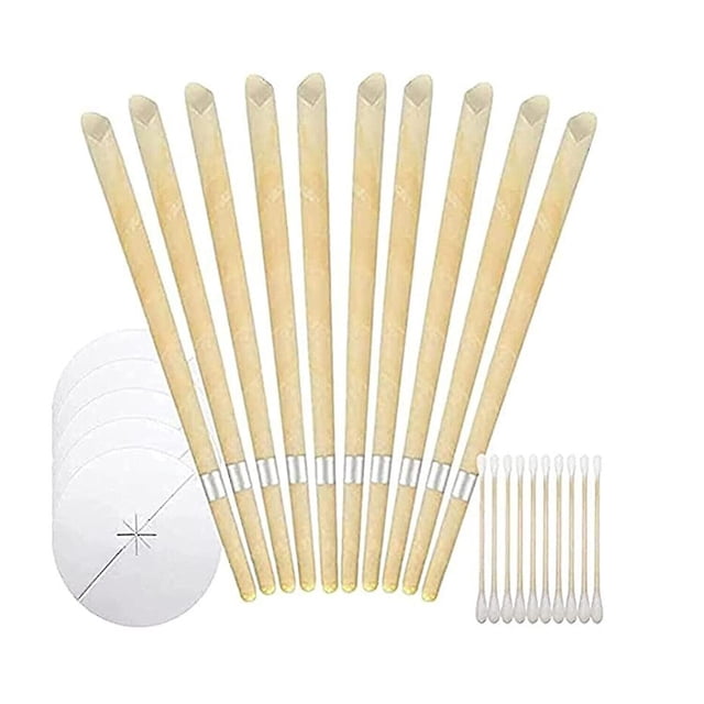 40 Pcs Handcrafted Ear Wax Removal Kit, Made With 100% Beeswax Coated Paper 2024-New