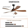 thumbnail image 2 of Sofucor 52" Smart Ceiling Fan, Compatible with Alexa/Google/App, 3-Color Light 6-Speed Timing Reversible DC Motor, 2 of 9