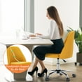 thumbnail image 2 of MAYEERTY Armless Office Desk Chair Height Adjustable, Mid Back Accent Chair, Yellow, 2 of 7