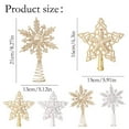 thumbnail image 3 of Glitter Snowflake Christmas Tree Topper - White Sparkling Jewel Snow Flake Christmas Decor Tree Top Xmas Holiday Decoration with Gem Design 8.3" H, 3 of 9