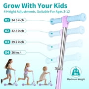 BELEEV Scooter for Kids Ages 6-12, two wheel Kick Scooter for Girls and Boys, Kids Scooter with Light up Wheels , Purple