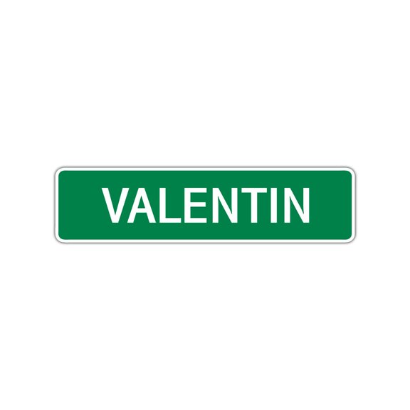 Valentin Boys Children Indoor Outdoor Unique Wall Novelty Name Letter Printed Plaque Decoration Label Aluminum Metal Sign 4"x13.5"