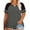 Dark Gray, variant on Vergoodr Plus-Size-Tops for Women Summer Short Sleeve Raglan Color Block Striped T-Shirts
