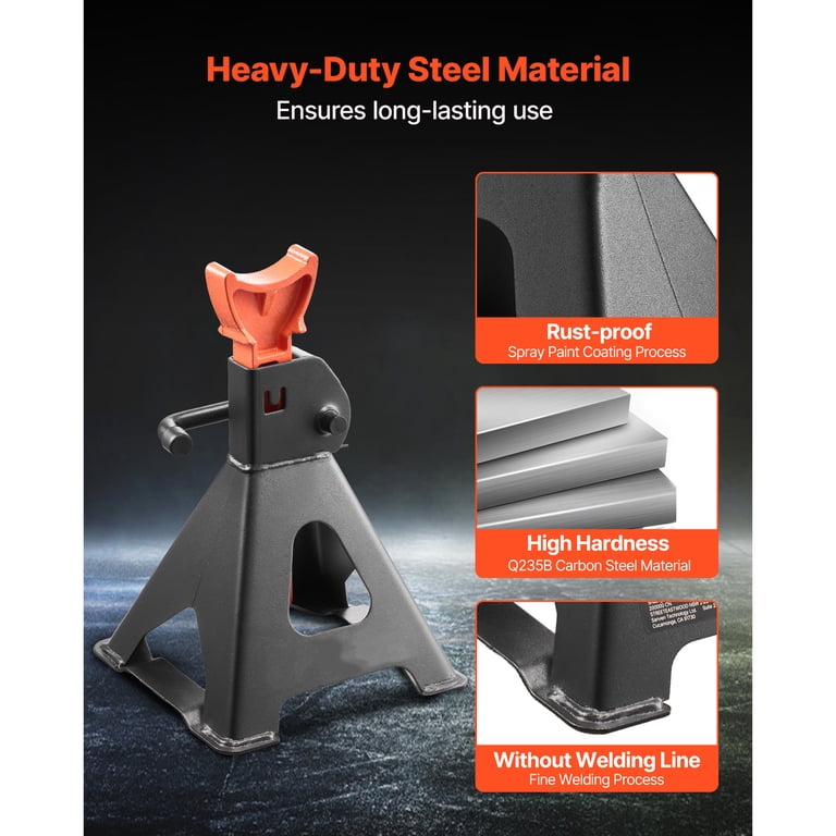 KFFKFF Heavy Duty Steel Jack Stands, 3 Ton, Set of 2 photo 6