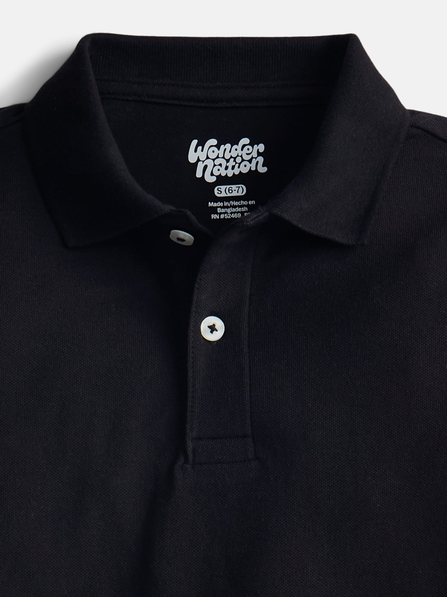 Wonder Nation Boys School Uniform Short Sleeve Pique Polo Shirt, 2-Pack, Size 4-18 & Husky