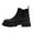 Black, variant on Rokment Womens Fall Winter Platform Chelsea Boots Black White Leather Chunky Heel Slip on Ankle Booties