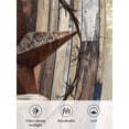thumbnail image 6 of Sheer Curtains 45 Inch Length 2 Panels Set for Kitchen, Western Texas Stars Semi Sheer Curtains for Windows, Teal Brwon Vintage Wooden Plank Voile Window Treatments Rod Pocket Curtain, 6 of 7