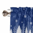 thumbnail image 5 of Navy Blue Christmas Kitchen Curtains and Valances Set, Xmas Reindeer Tree Winter Snowflake Rod Pocket Window Valance 18 Inch Window Curtain Panels for Living Room Bedroom Laundry, 27.5x36in, 3 Pieces, 5 of 7