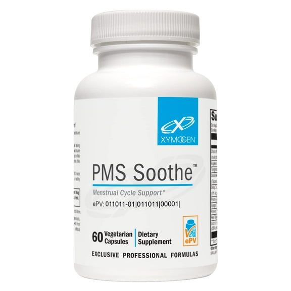 XYMOGEN PMS Soothe - Menstrual Cycle & Hormonal Balance Support - Traditional Herbal Blend - Vegan, Gluten-Free, & Non-GMO - 60 Capsules