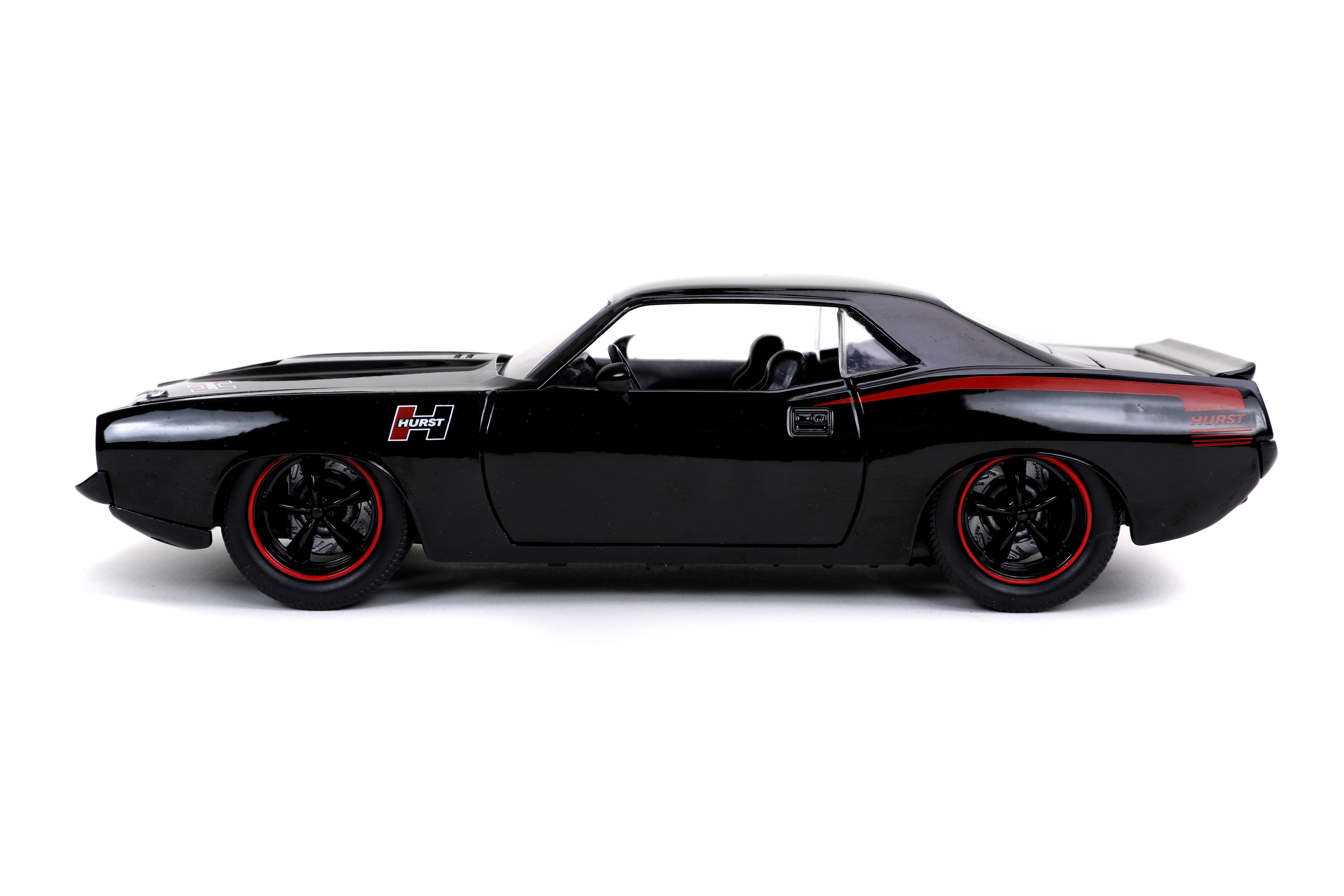 Jada 31460 1973 Plymouth Barracuda Hurst Black with Red
