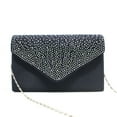 thumbnail image 2 of Willtoo Women Rhinestone Decor Envelope Clutch Bag Evening Party Handbag Purse Dark Blue, 2 of 3