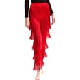 thumbnail image 2 of Kaerm Fringe Latin Dance Pants for Women Multi-Layer Tassel Ballroom Latin Tango Dance Trousers Red M, 2 of 6