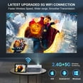 thumbnail image 3 of Mini Portable Movie Projector with Bluetooth 5.1, Projector with 5G WiFi , Support 1080P Mini Projector for Outdoor 11000 Lumen Movie Projector, 3 of 8
