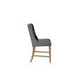 thumbnail image 4 of Ensemble de Salle à Manger en Bois Rustique 9pc avec Chaises en Tissu de Lin Gris et Table Extensible, 4 of 6