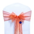 thumbnail image 2 of mds Pack of 25 Organza Chair Sash Bow Sashes for Wedding Decoration -Brunt Orange, 2 of 5