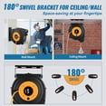 thumbnail image 5 of BENTISM Retractable Extension Cord Reel, 50 ft, Heavy Duty 14AWG/3C SJTOW Power Cord, with Lighted Triple Tap Outlet, 13 Amp Circuit Breaker, 180° Swivel Bracket for Ceiling or Wall Mount, 5 of 9